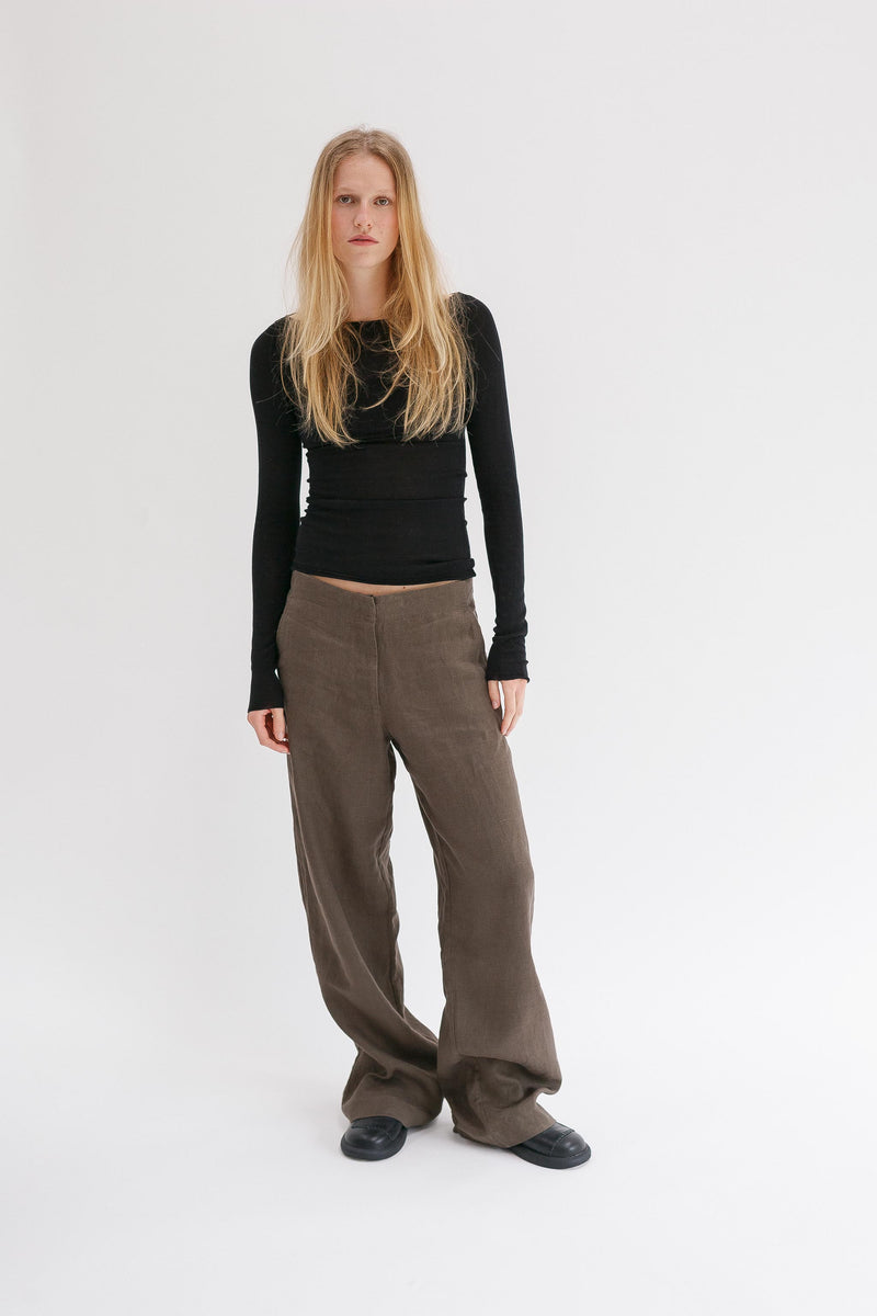Leeway Linen Pants - Khaki