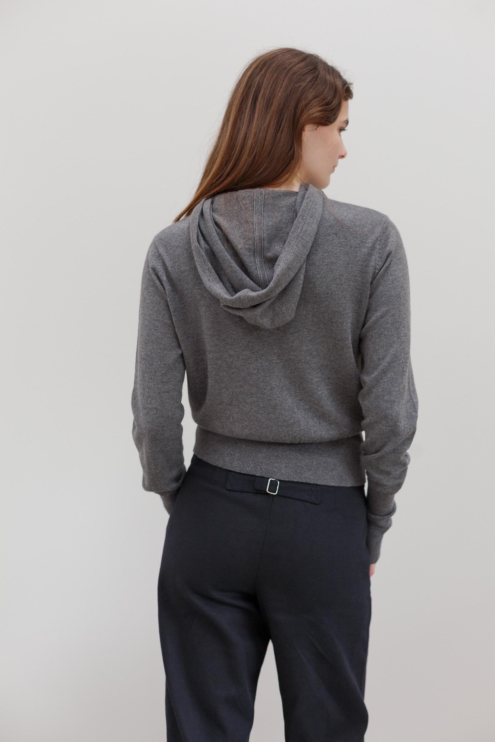 Wes Silk Cotton Hoodie - Marl Grey