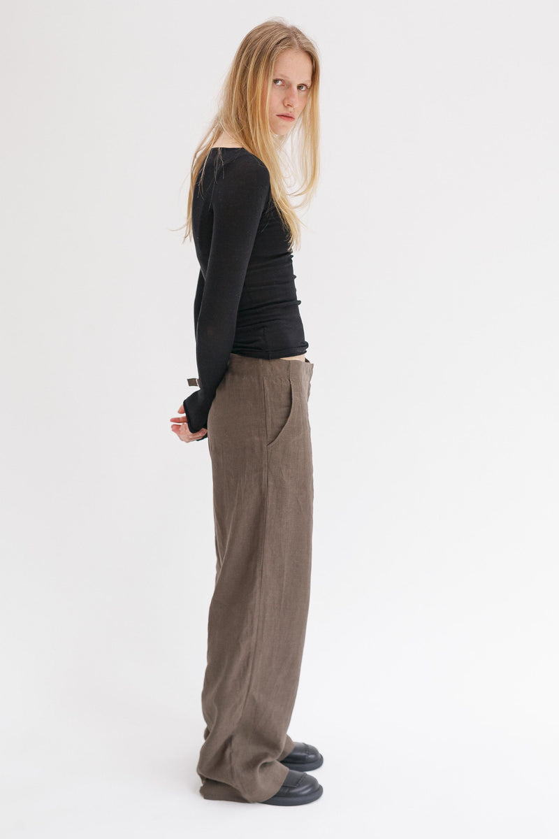 Leeway Linen Pants - Khaki