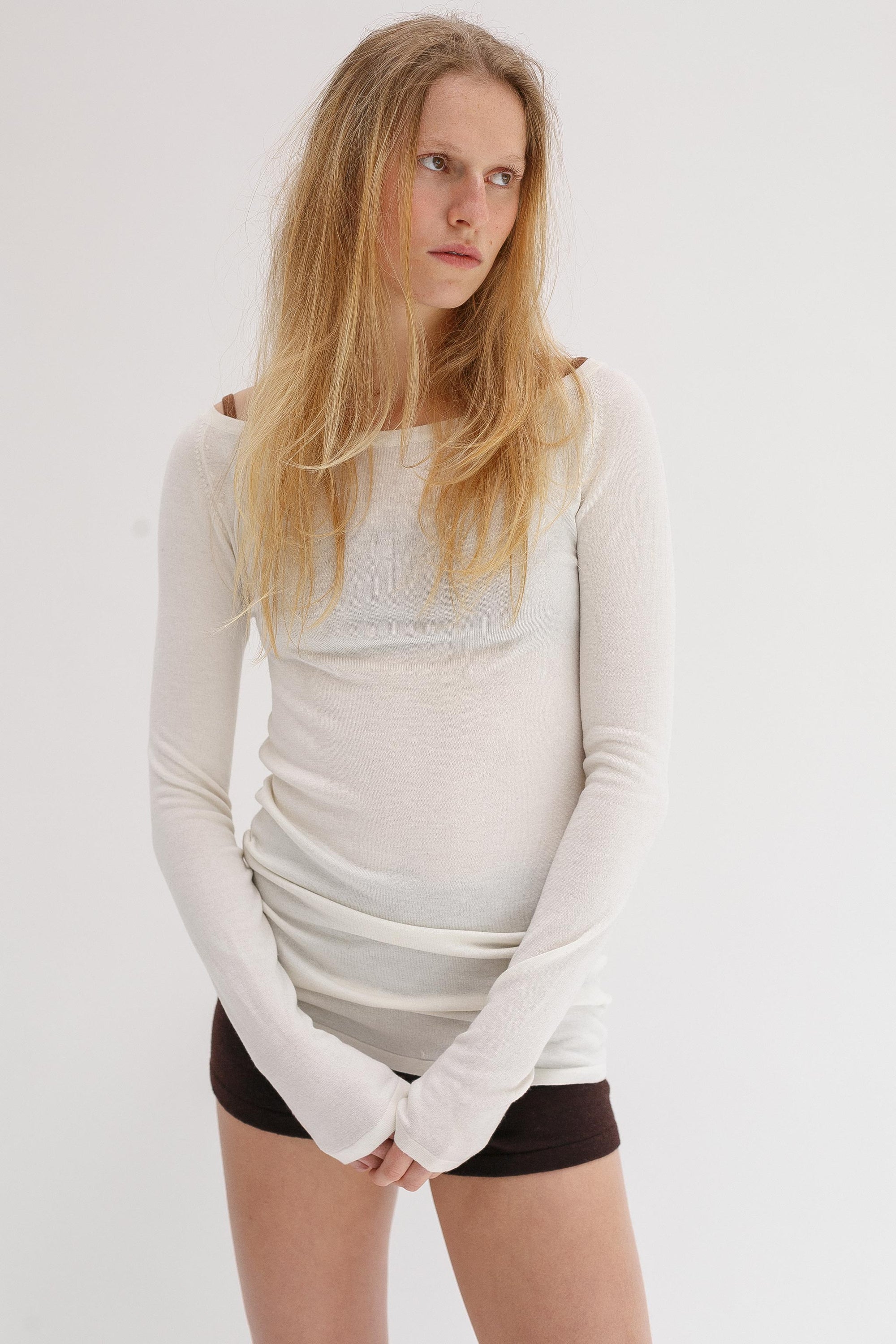 Limi Silk Cashmere Top - Blanc