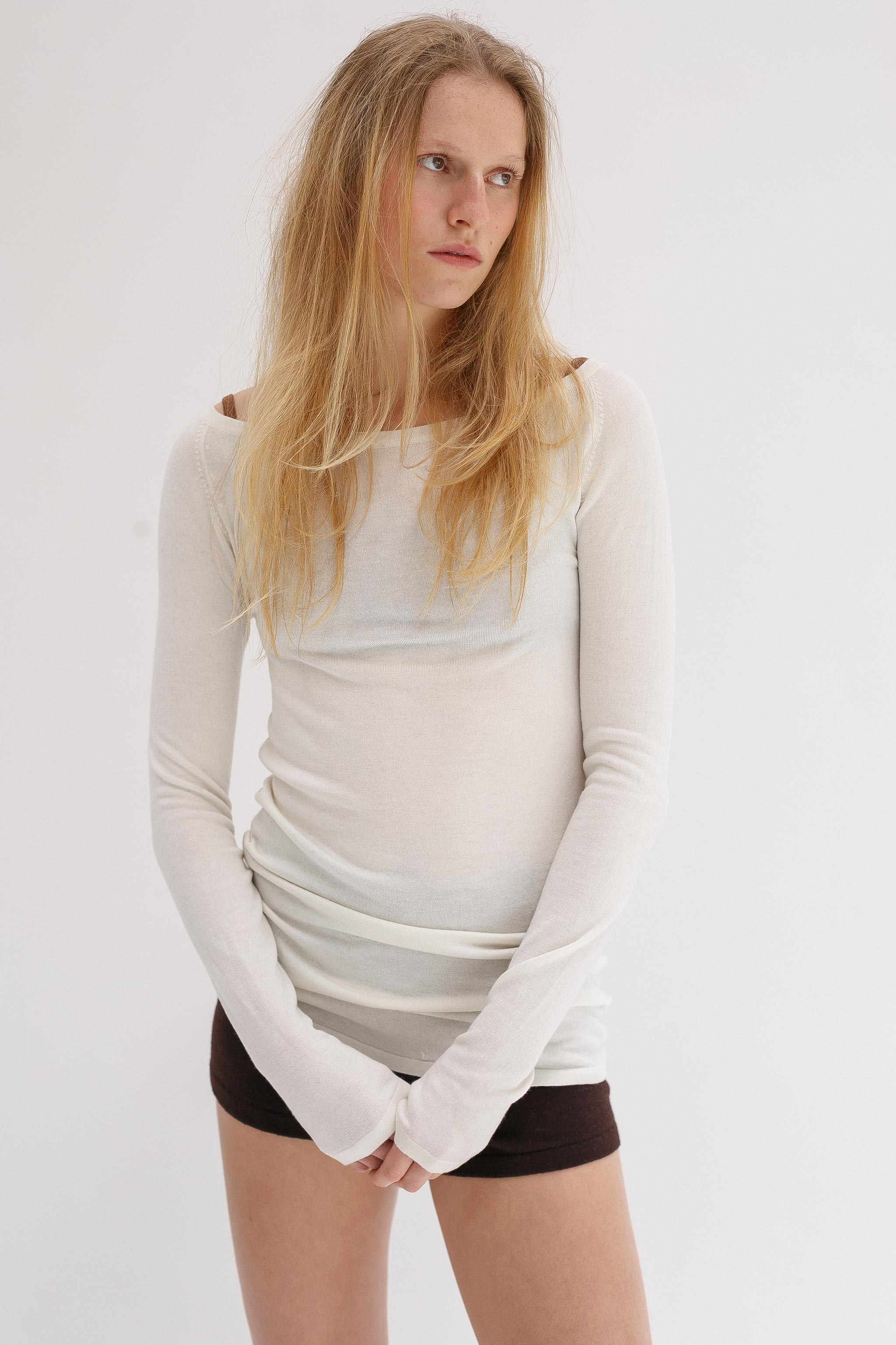 Limi Silk Cashmere Top - Blanc