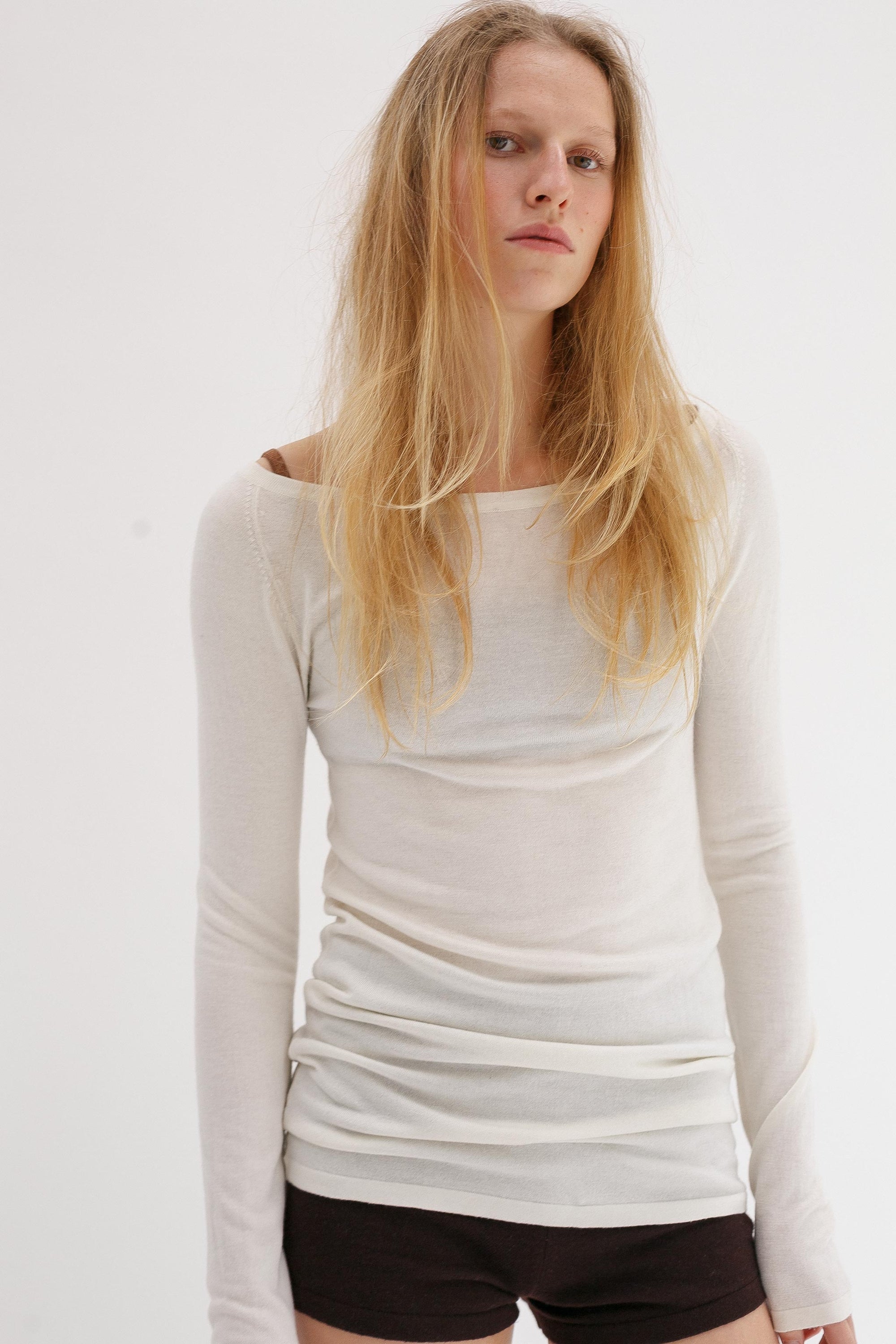 Limi Silk Cashmere Top - Blanc