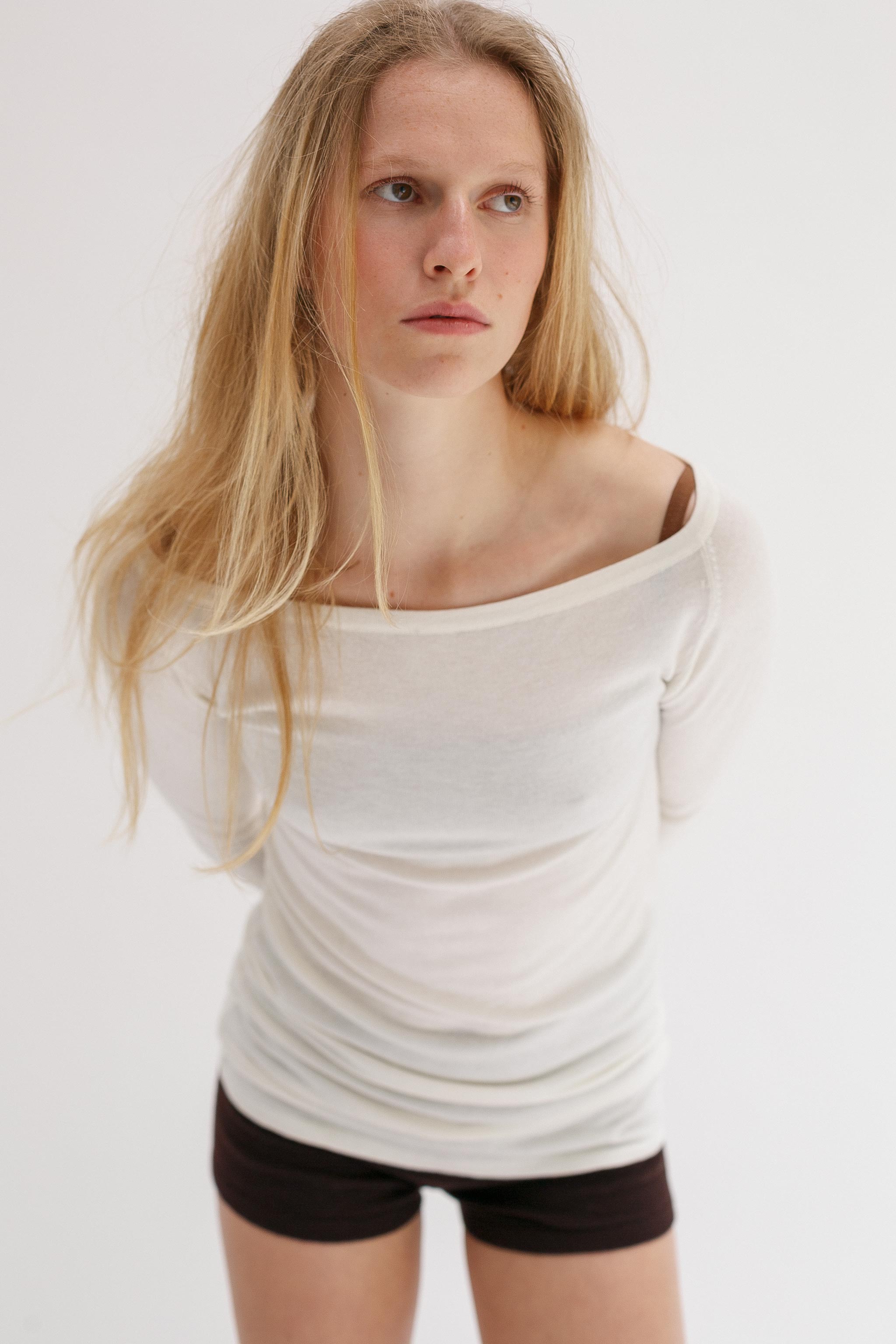 Limi Silk Cashmere Top - Blanc