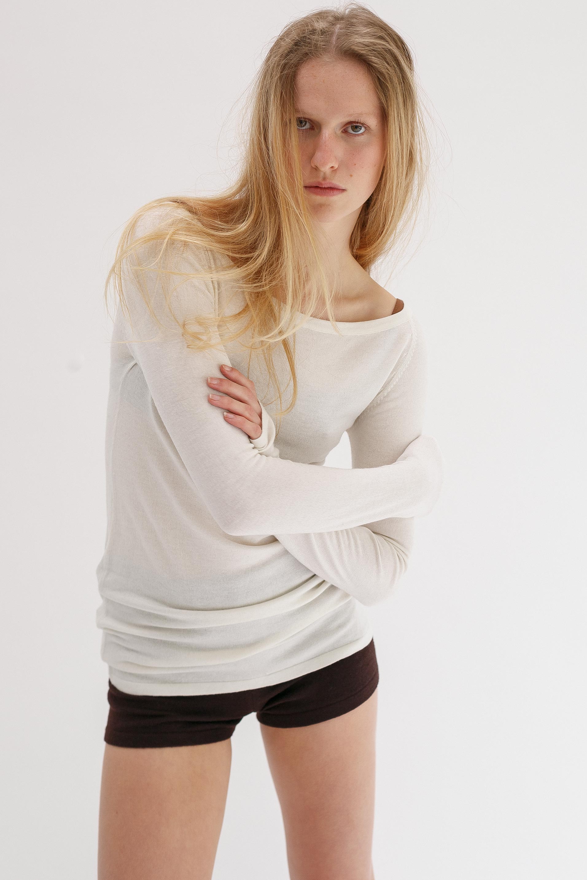 Limi Silk Cashmere Top - Blanc