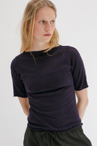 Rolla Silk Cotton Tee - Aubergine