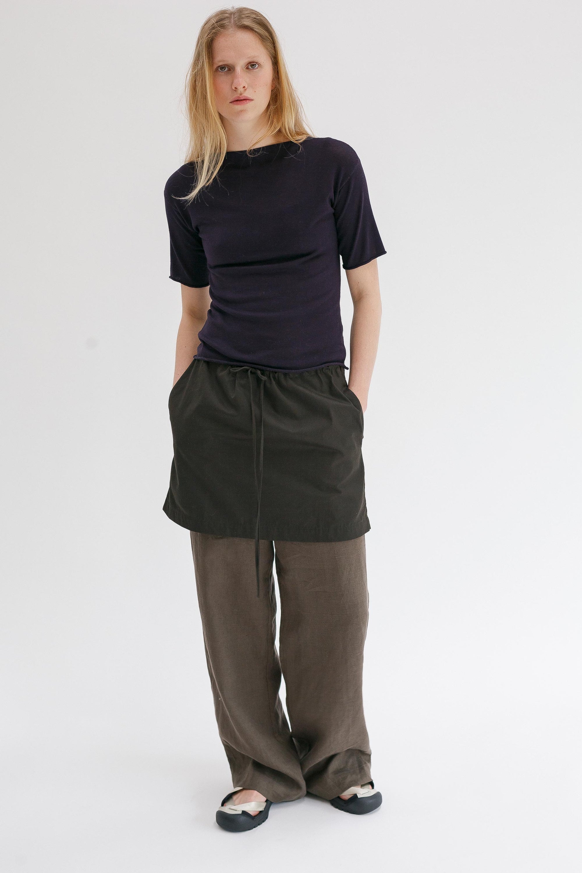 Rolla Silk Cotton Tee - Aubergine