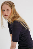 Rolla Silk Cotton Tee - Aubergine