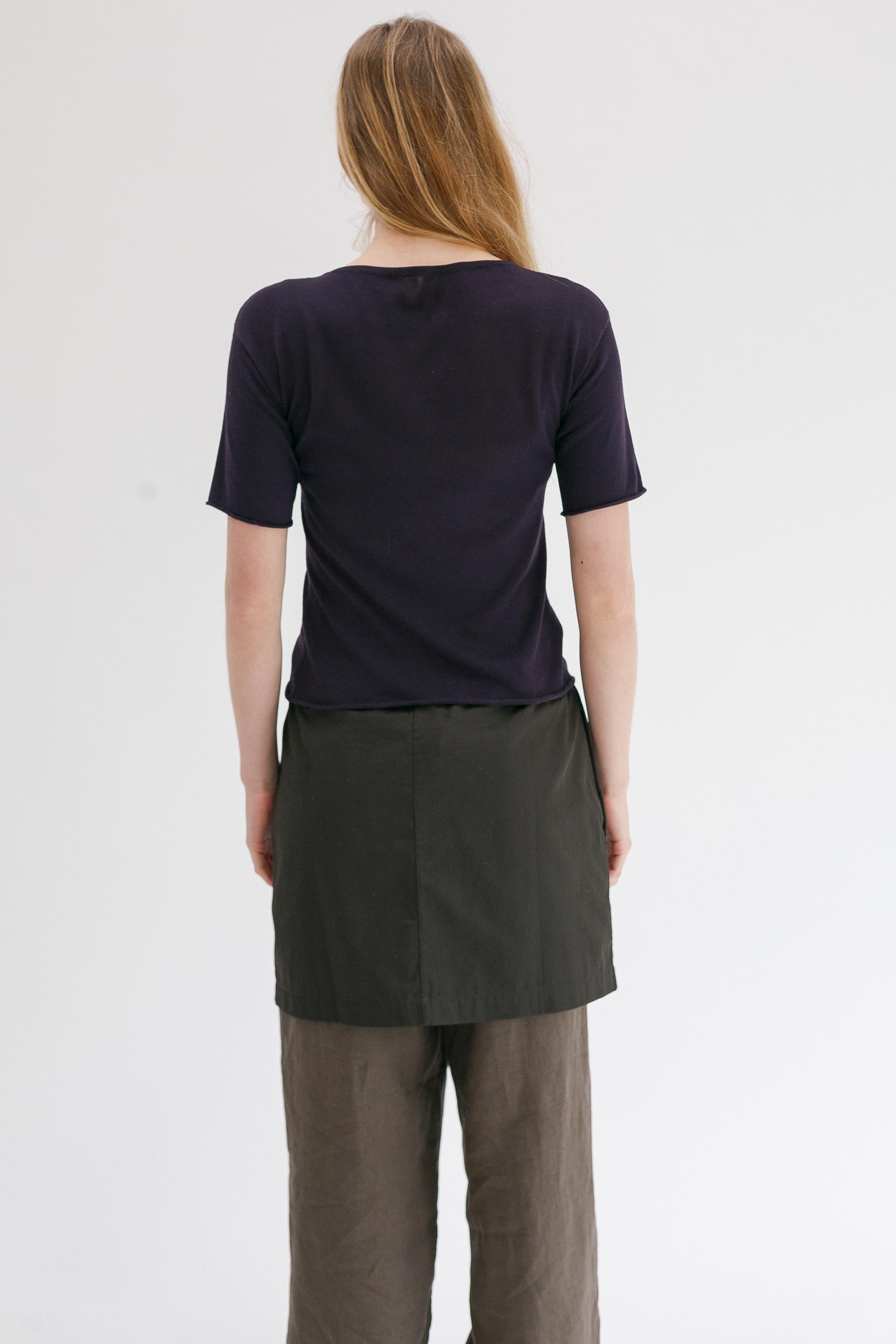 Rolla Silk Cotton Tee - Aubergine