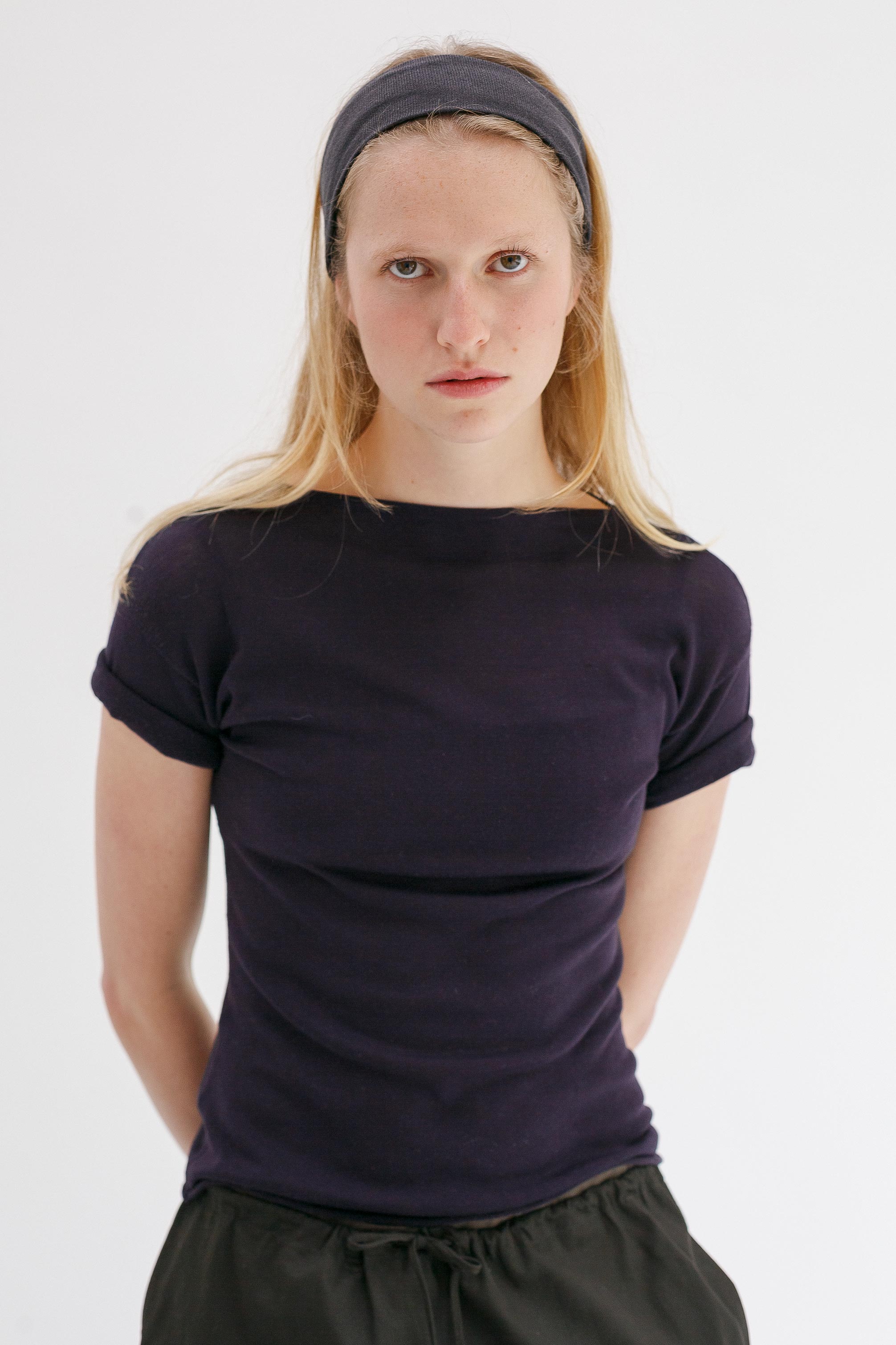 Rolla Silk Cotton Tee - Aubergine
