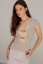 Wha Silk Top - Sand Marl