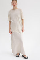 Mink Silk Embroidery Tee - Shell