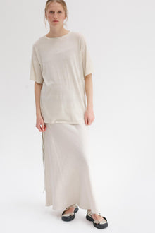 Mink Silk Embroidery Tee - Shell
