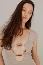 Wha Silk Top - Sand Marl