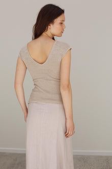 Wha Silk Top - Sand Marl