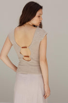 Wha Silk Top - Sand Marl