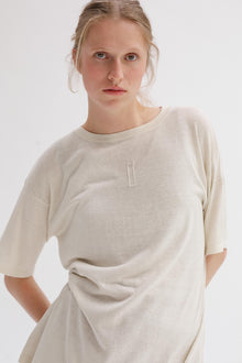 Mink Silk Embroidery Tee - Shell