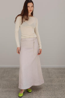 Sedona Linen Skirt - Pearl
