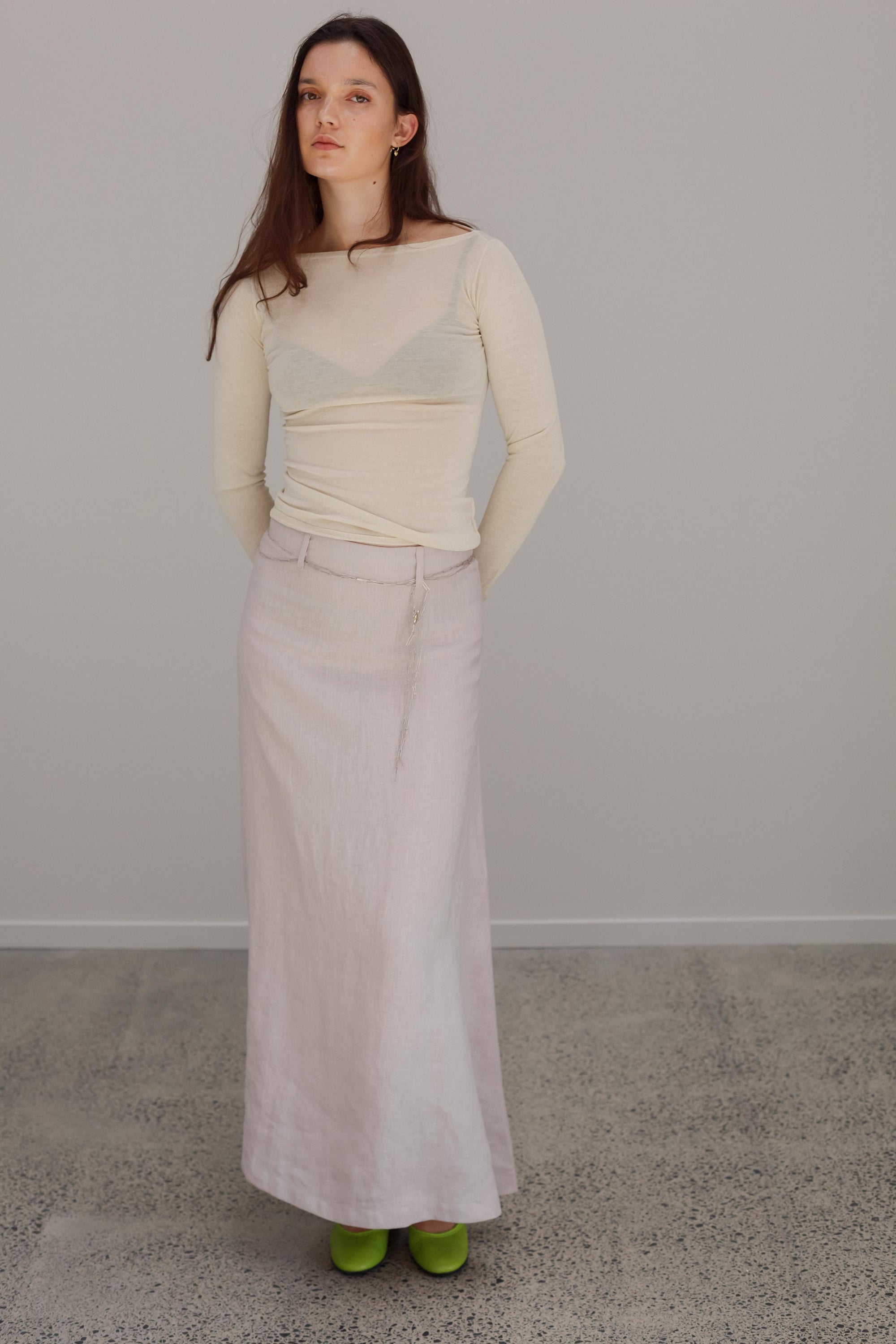 Sedona Linen Skirt - Pearl