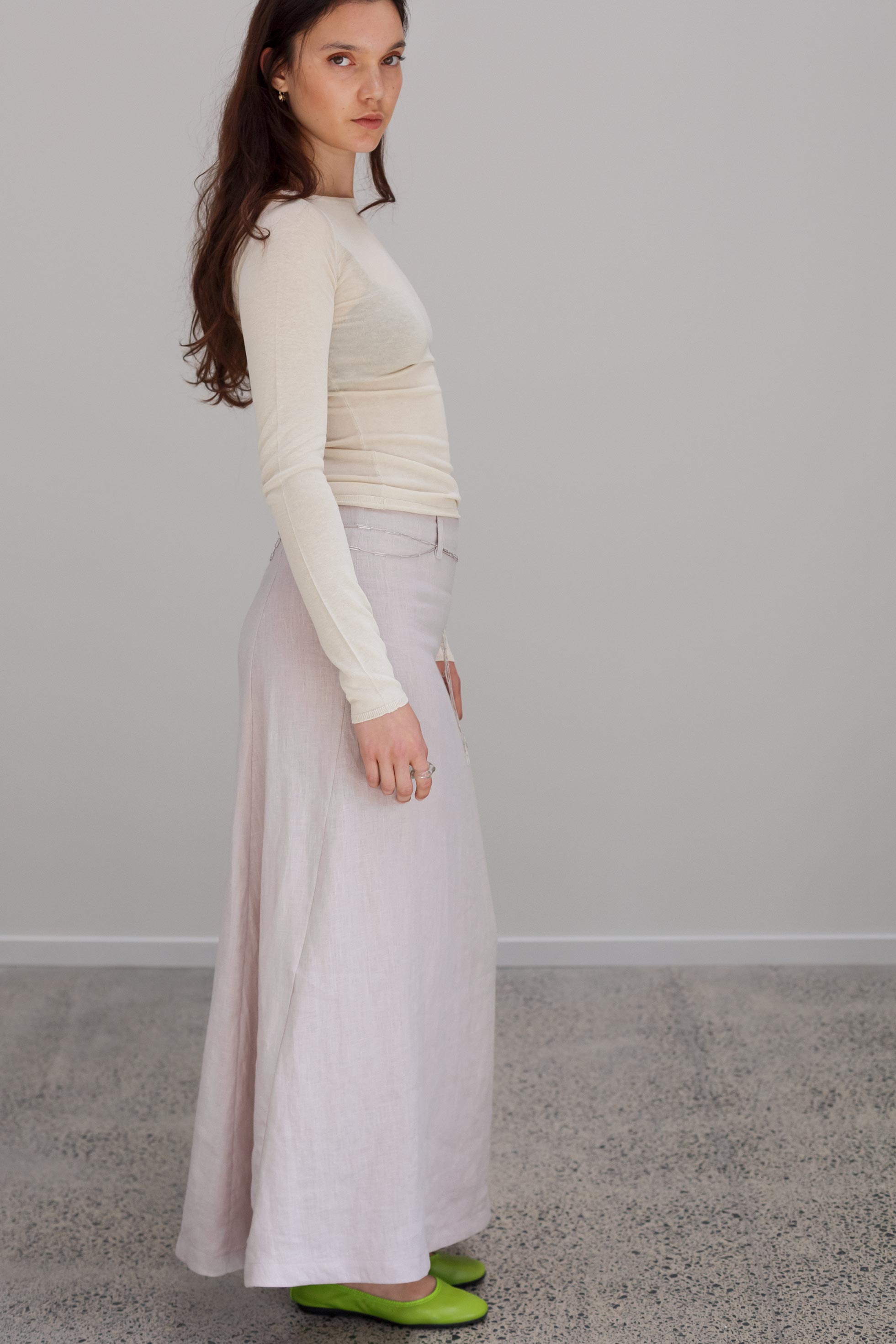 Sedona Linen Skirt - Pearl