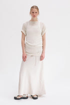 Mink Silk Embroidery Tee - Shell