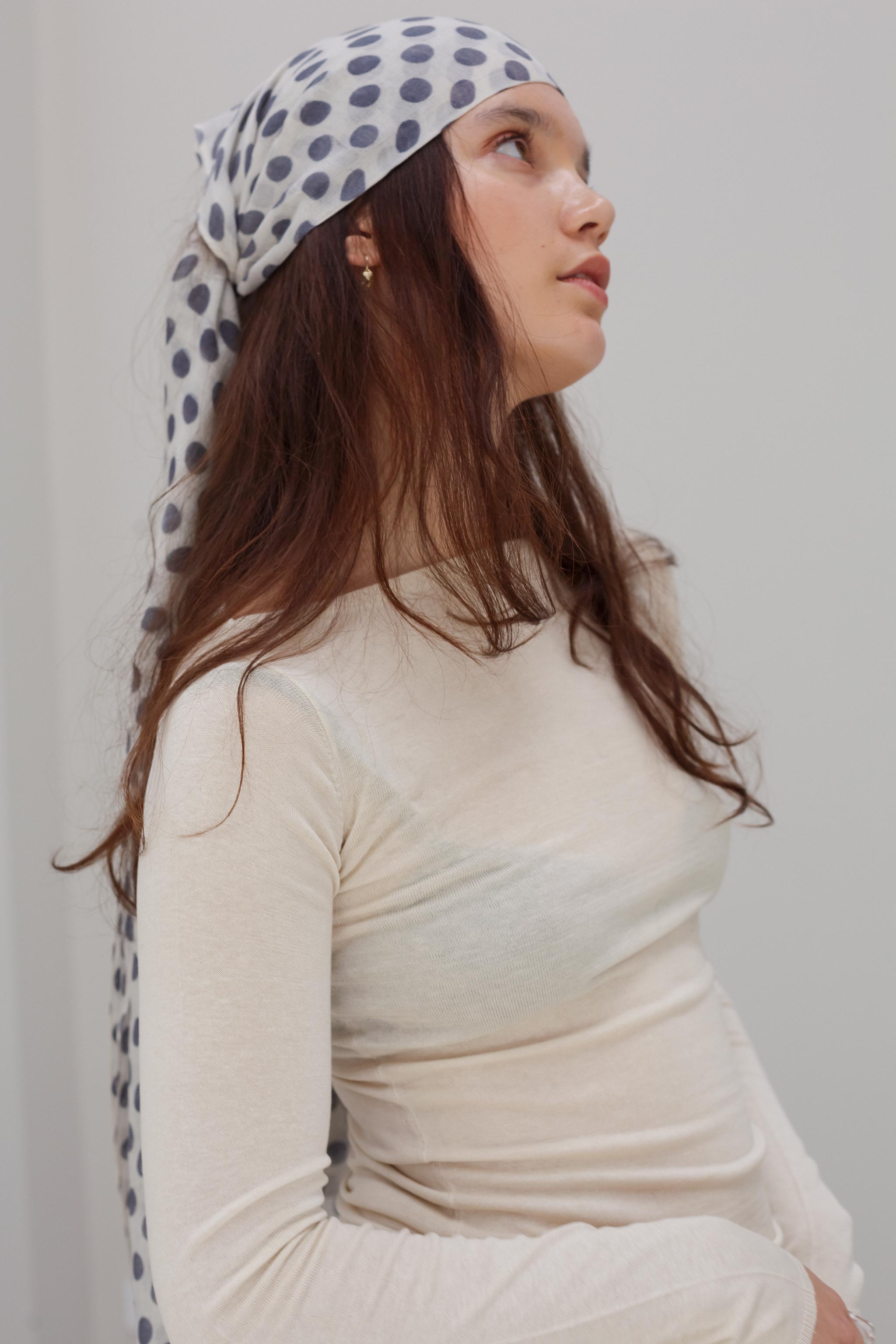 Raffy Cashmere Silk Scarf - Polka Dot