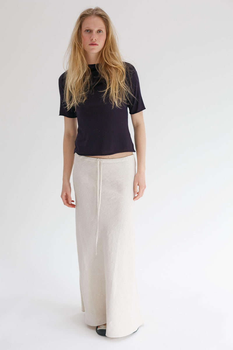 Sovereign Linen Skirt - Rice Paper