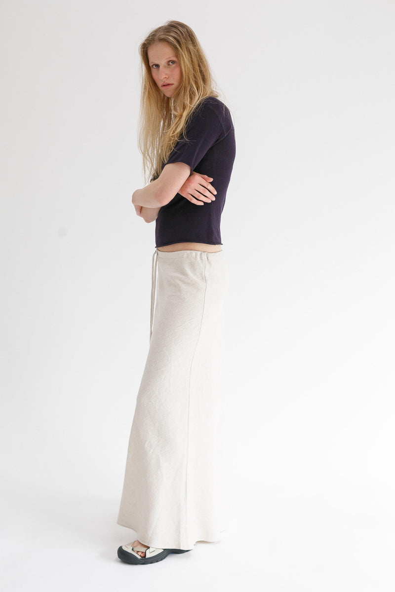 Sovereign Linen Skirt - Rice Paper