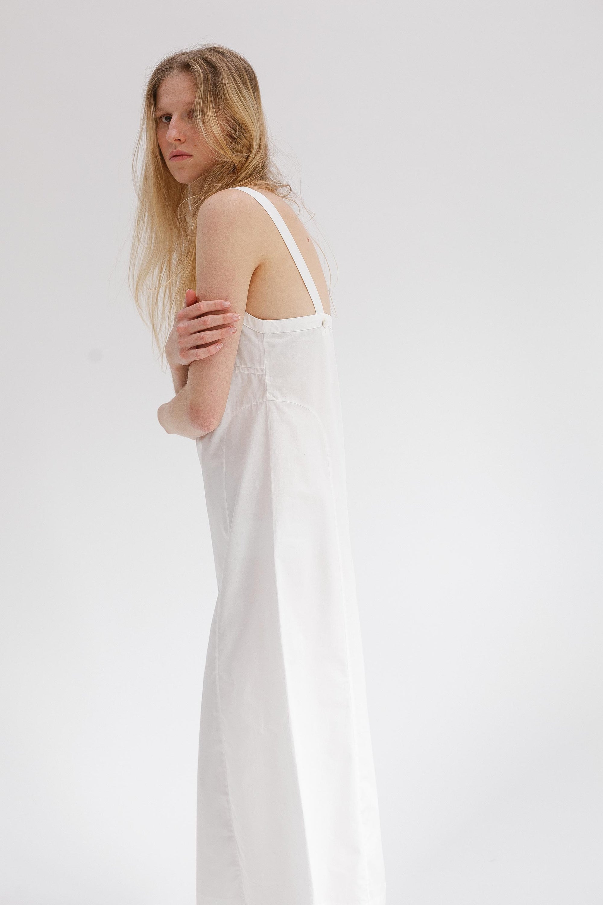 Dalliance Cotton Slip Dress - White