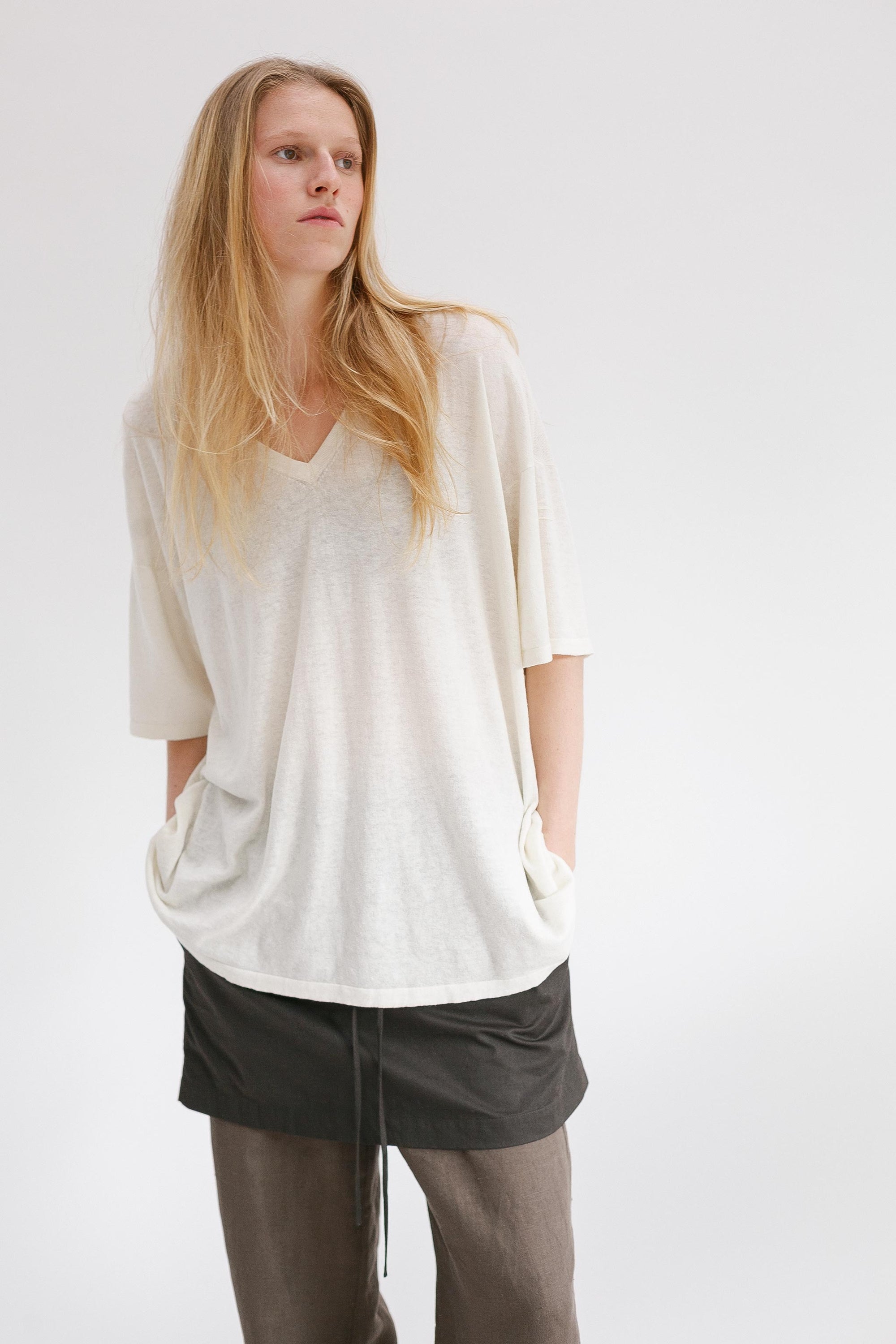 Kind Hemp Embroidery Tee - Blanc