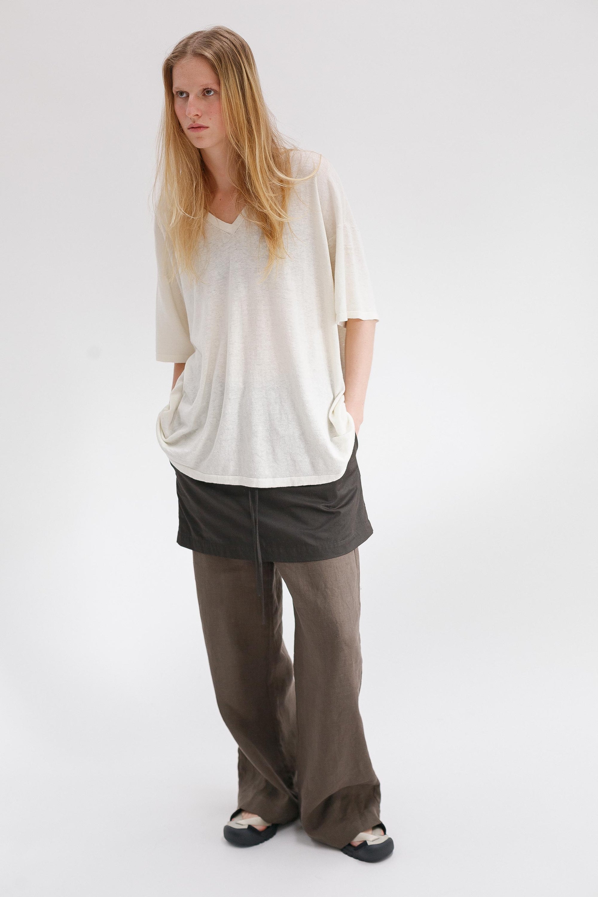 Kind Hemp Embroidery Tee - Blanc