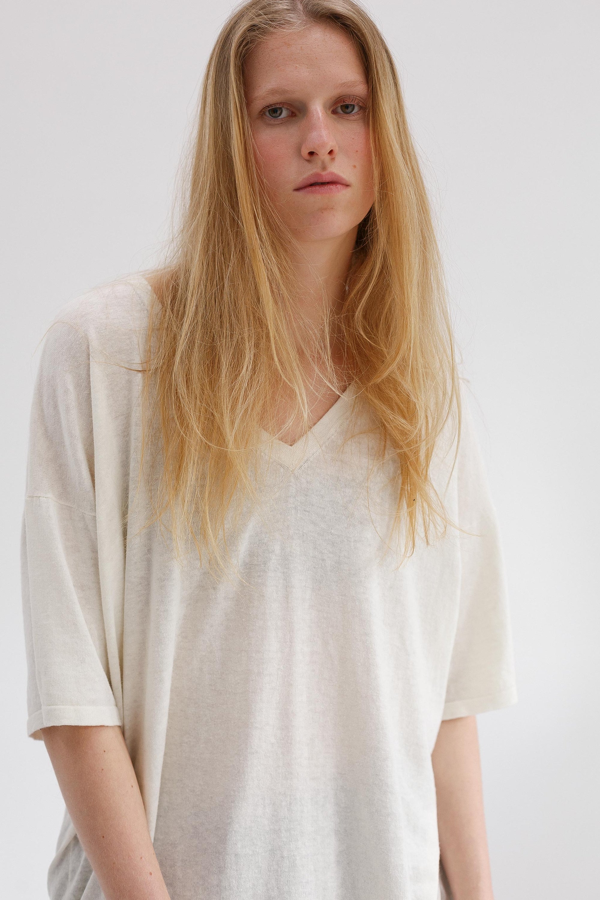 Kind Hemp Embroidery Tee - Blanc