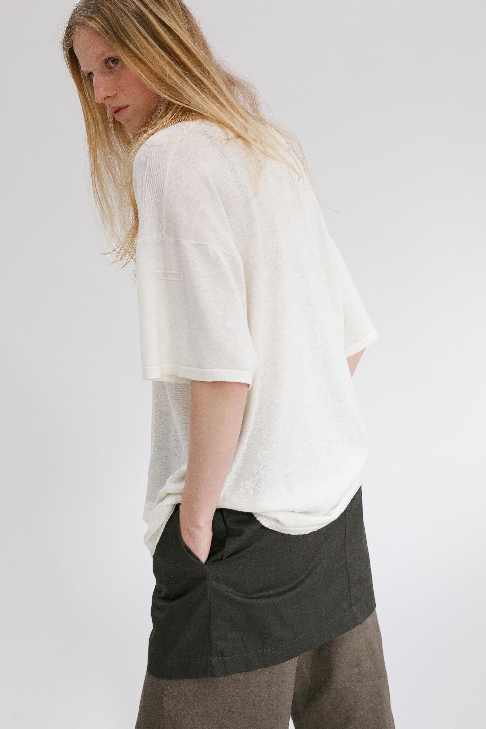 Kind Hemp Embroidery Tee - Blanc