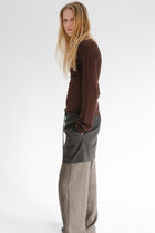 Swan Silk Top - Cacao