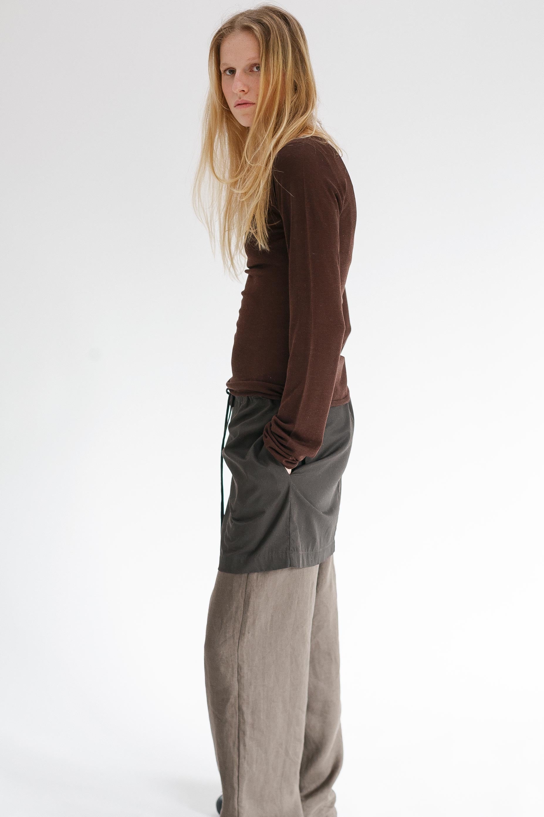 Swan Silk Top - Cacao