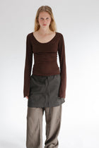 Swan Silk Top - Cacao