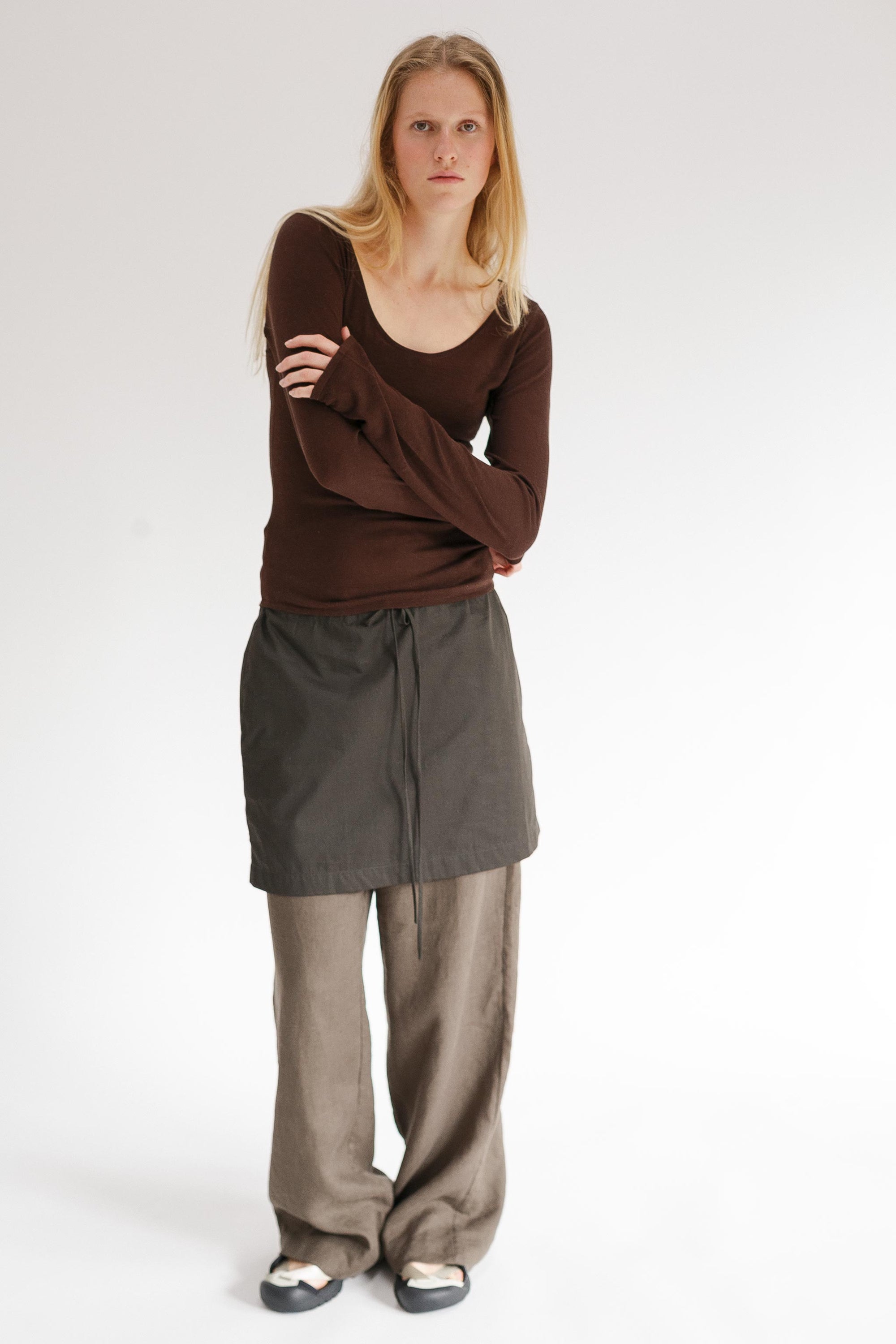 Swan Silk Top - Cacao