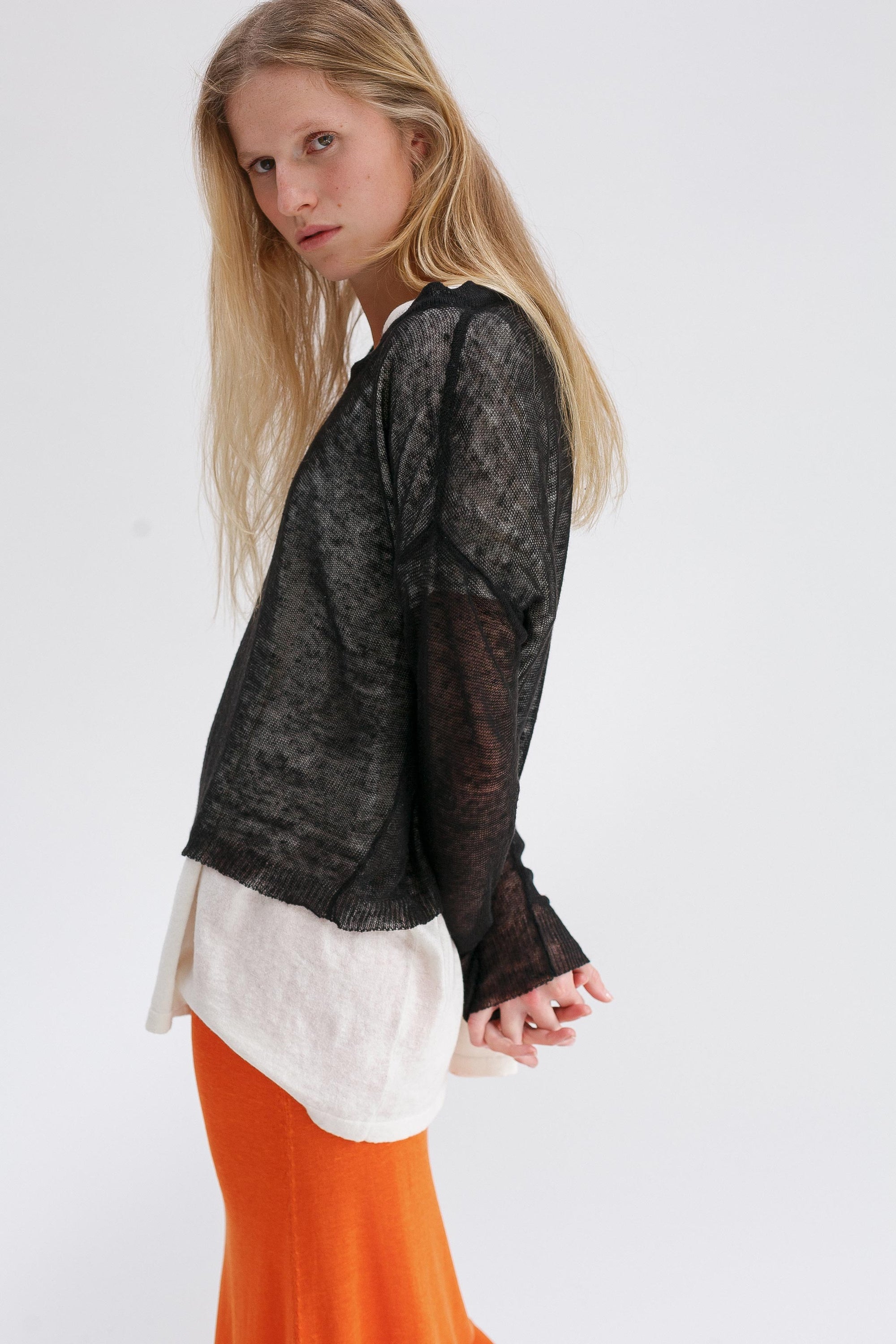 Ravel Linen Top - Black