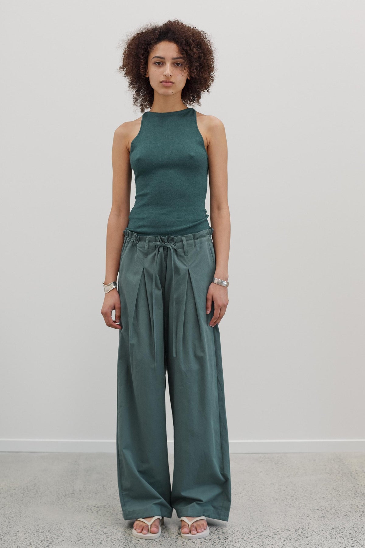Jaker Cotton Pants - Deep Eucalyptus