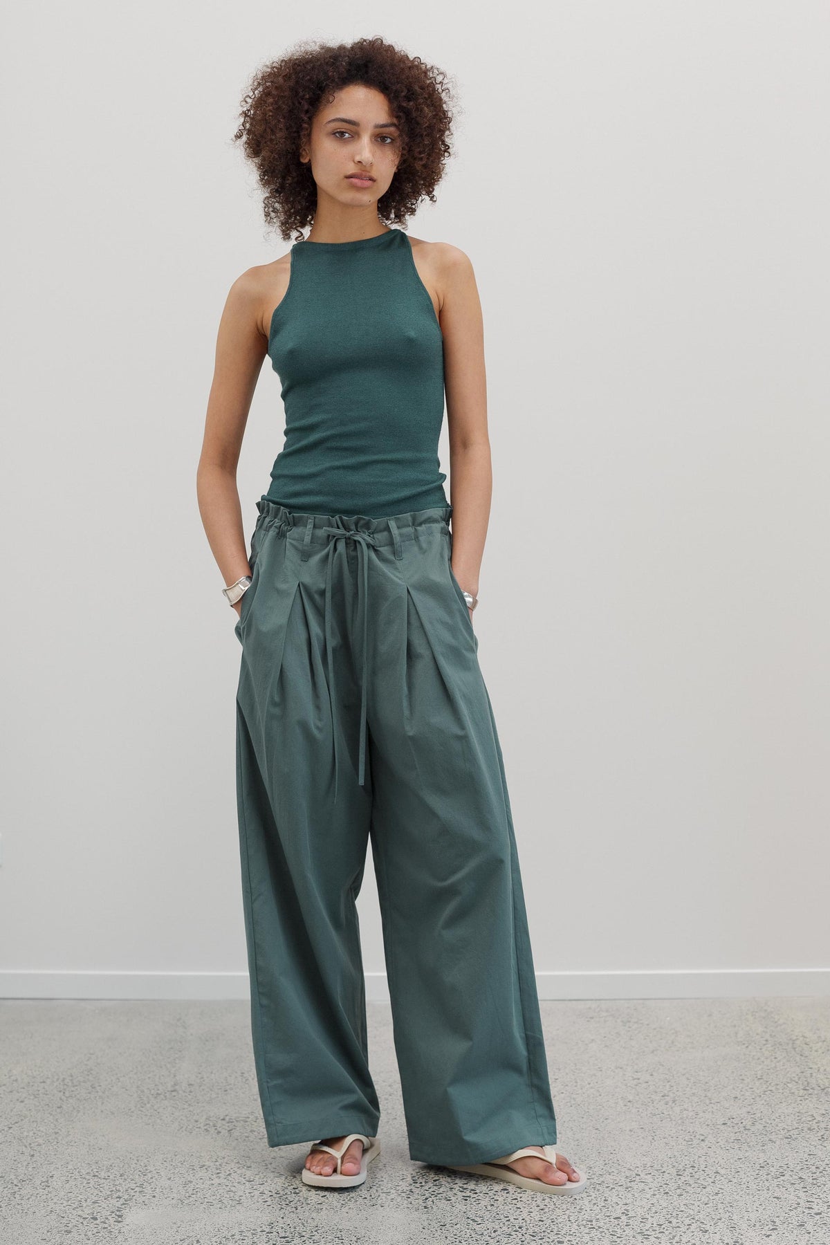 Jaker Cotton Pants - Deep Eucalyptus
