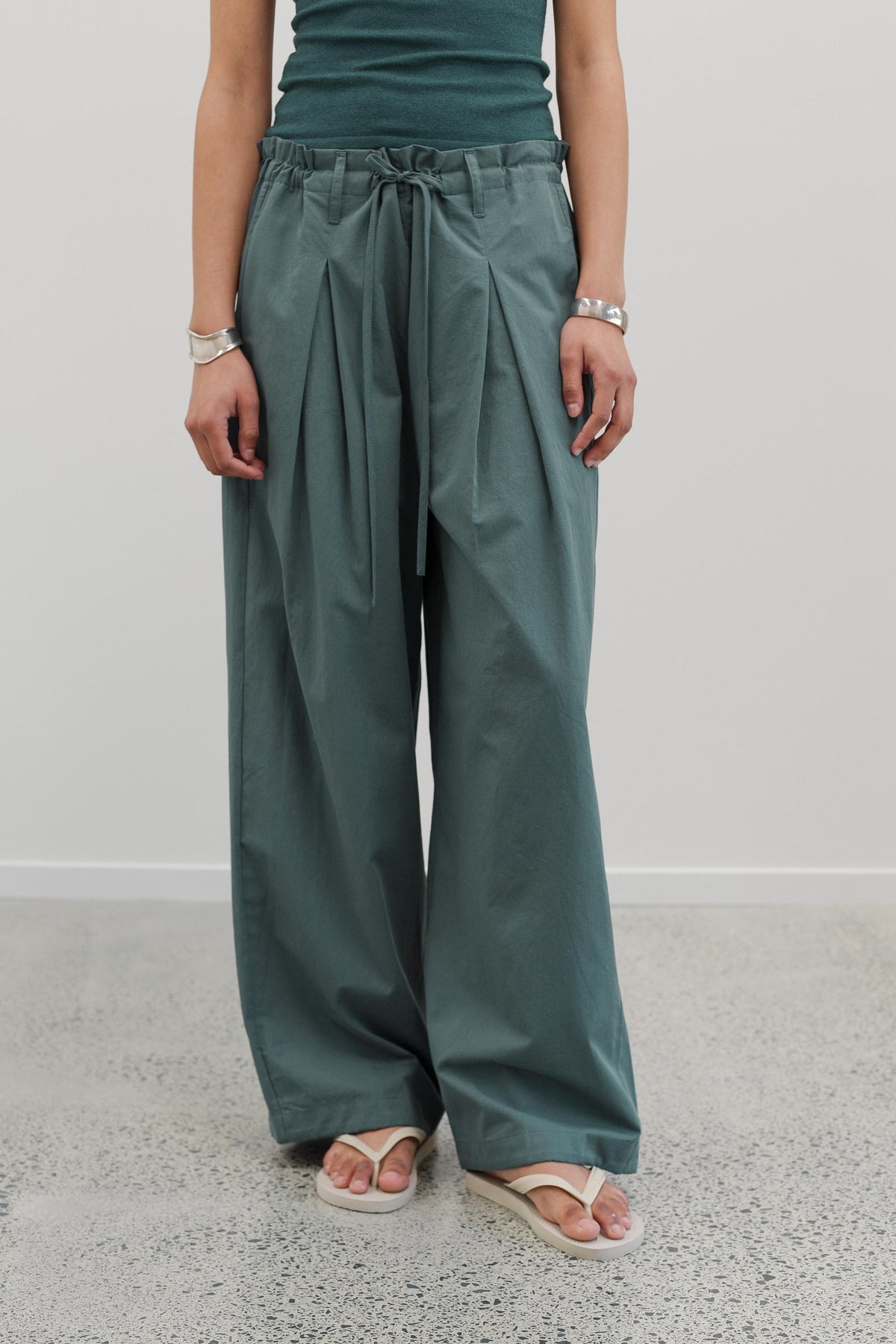 Jaker Cotton Pants - Deep Eucalyptus