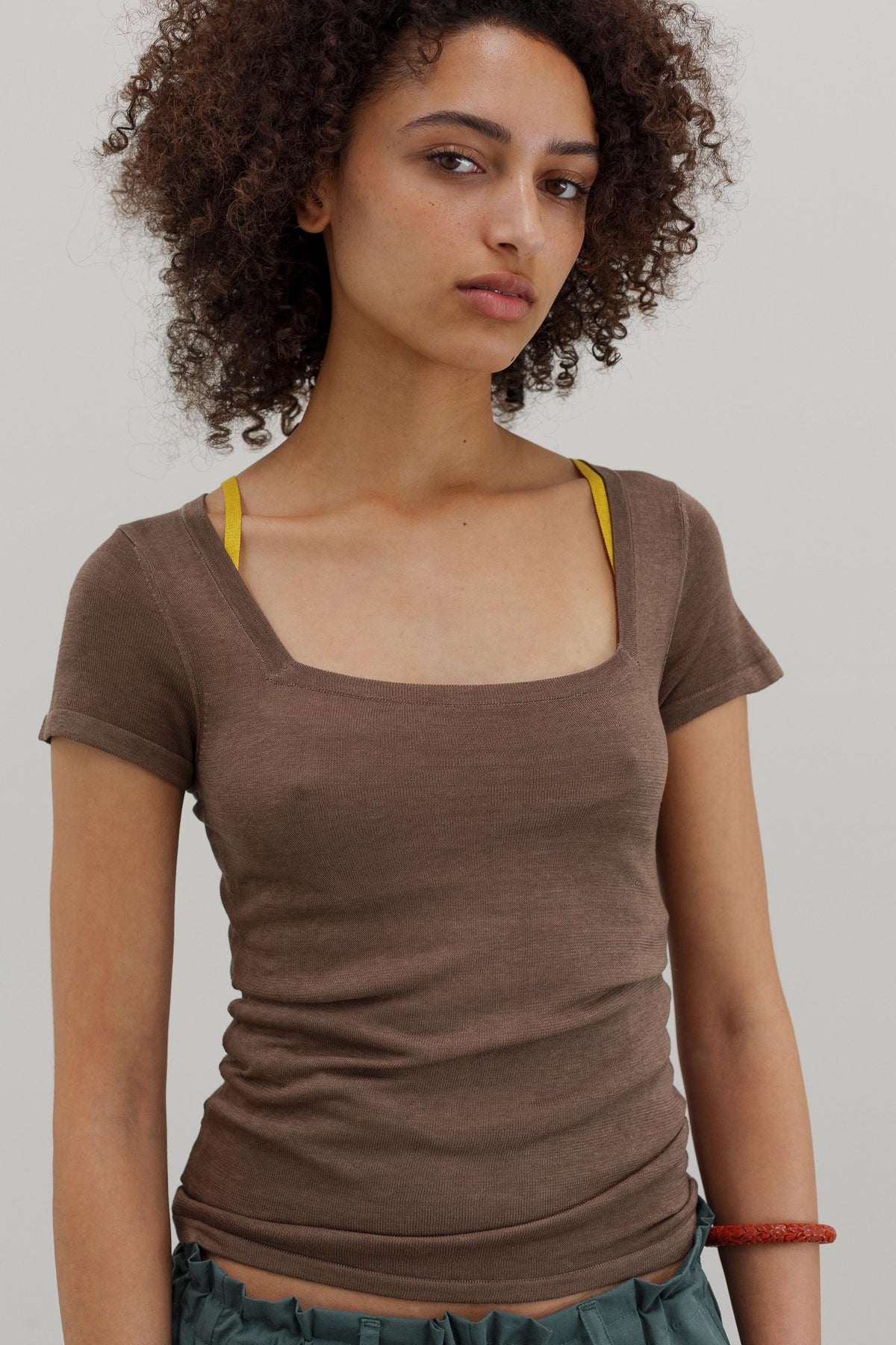 Pearl Silk Top - Mink
