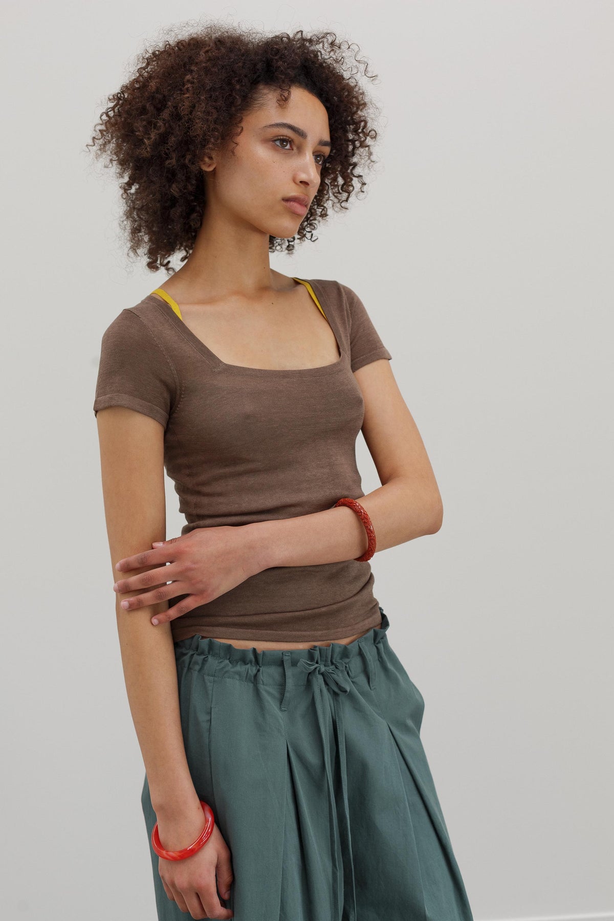 Pearl Silk Top - Mink