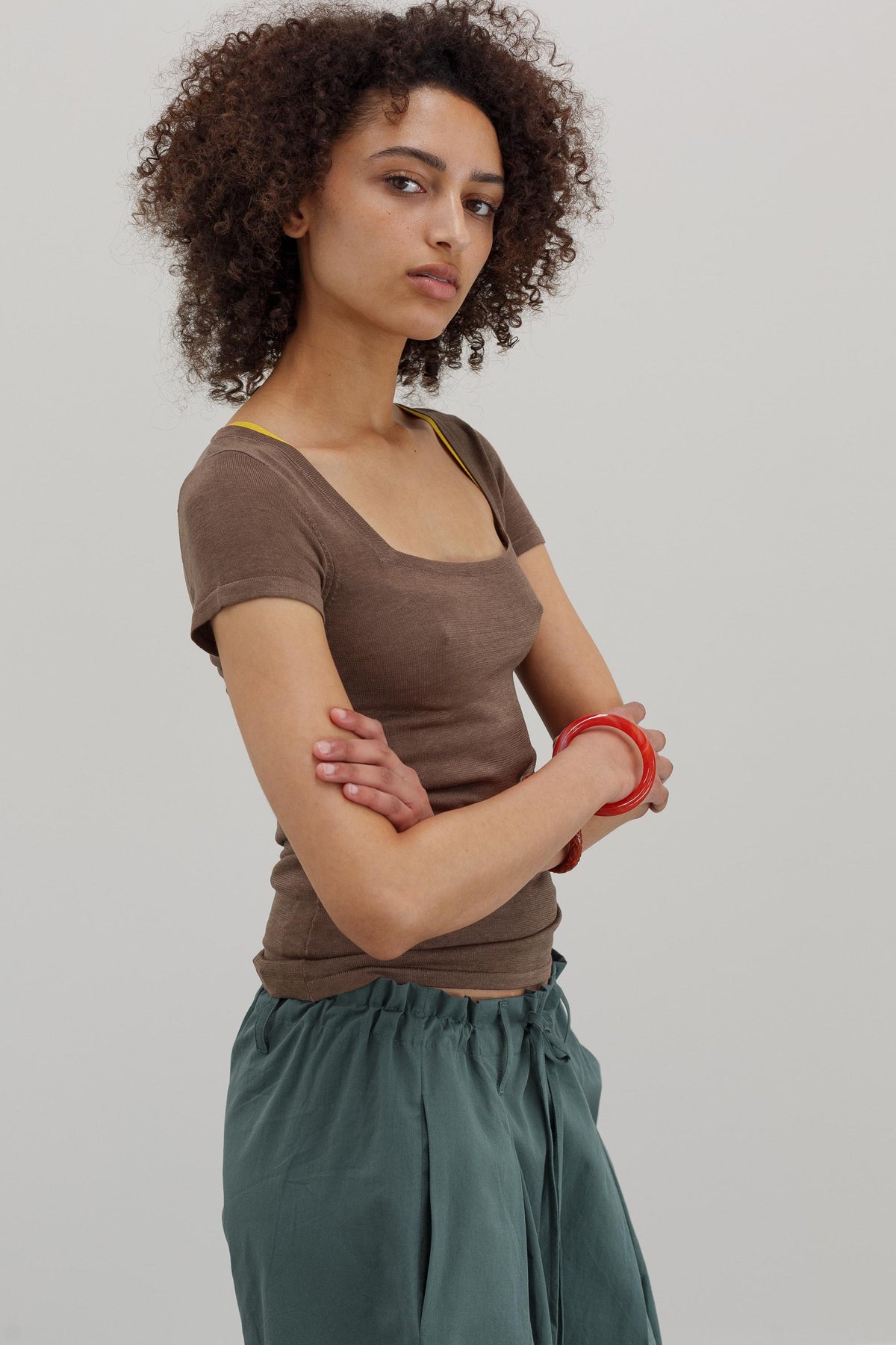 Pearl Silk Top - Mink