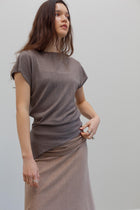 Sakita Silk Cashmere Peplum - Flaxen