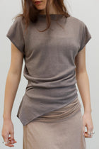 Sakita Silk Cashmere Peplum - Flaxen