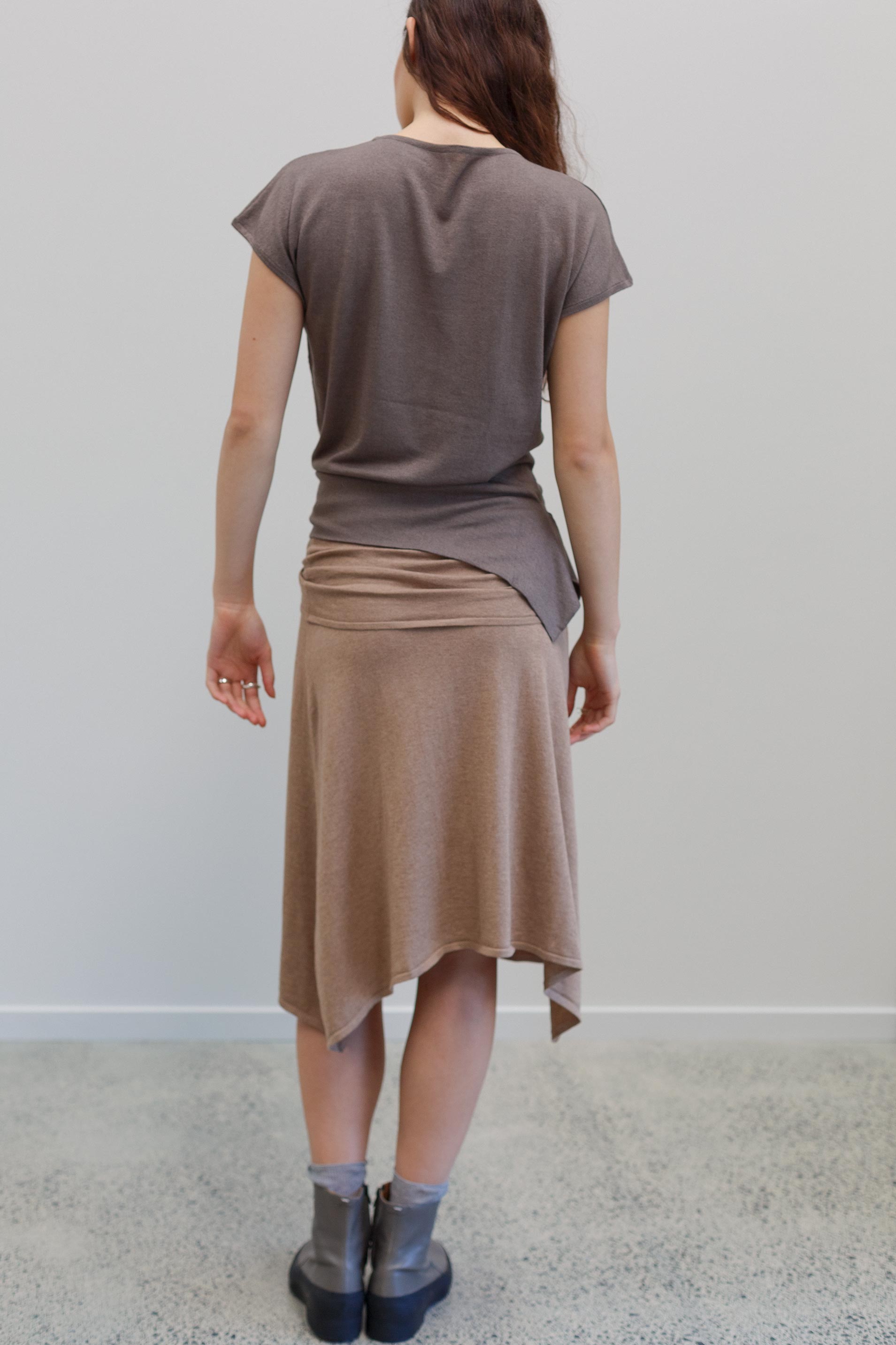 Sakita Silk Cashmere Peplum - Flaxen