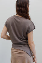 Sakita Silk Cashmere Peplum - Flaxen