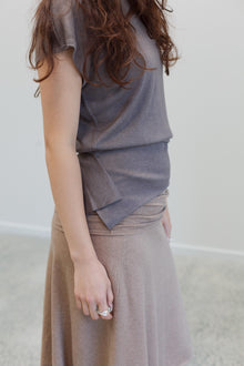 Sakita Silk Cashmere Peplum - Flaxen