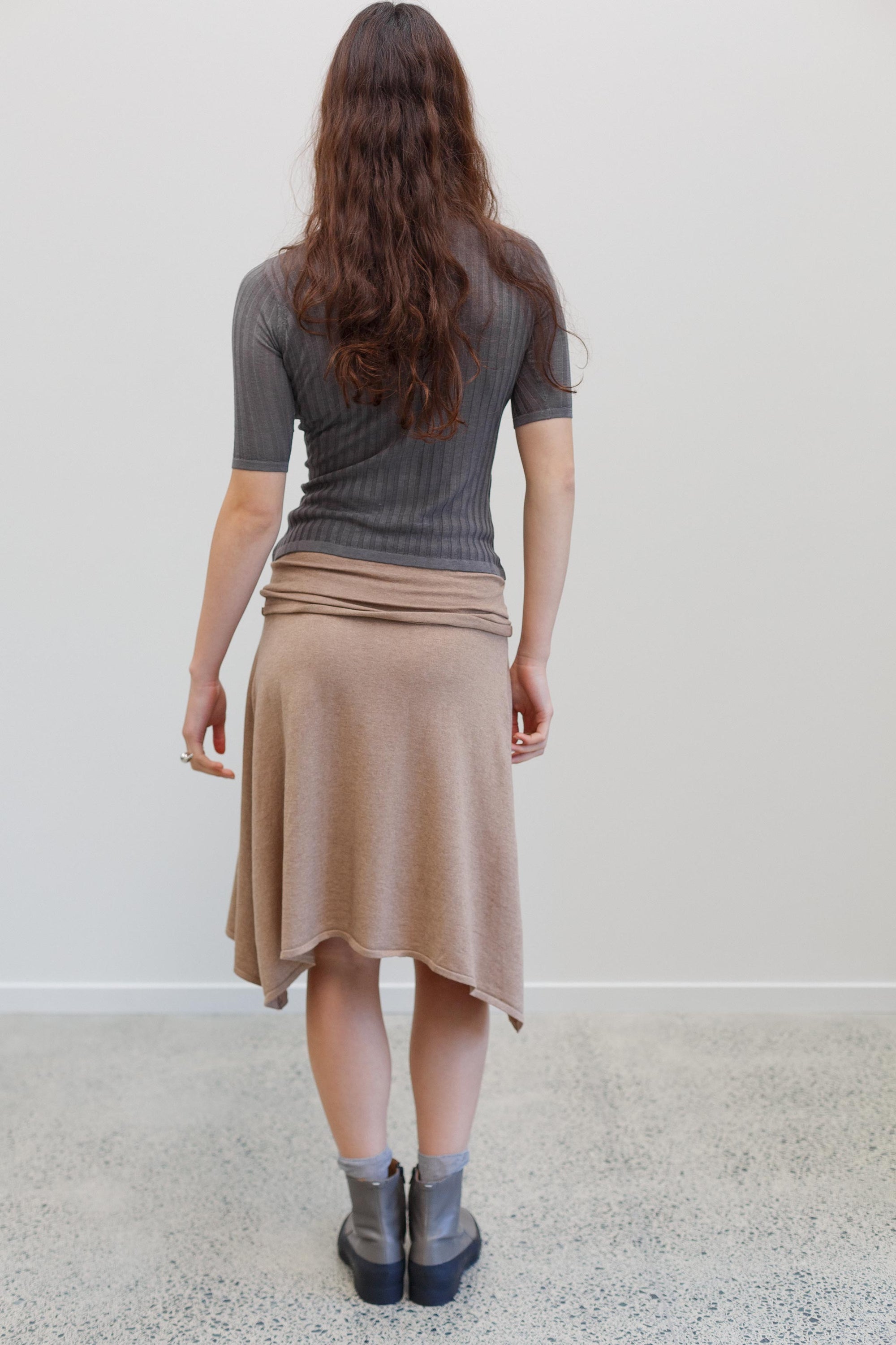 Marlo Silk Cotton Cashmere Skirt - Mink