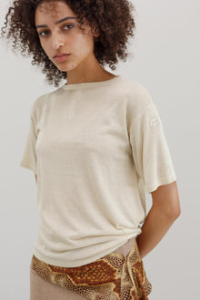 Mink Silk Embroidery Top - Shell